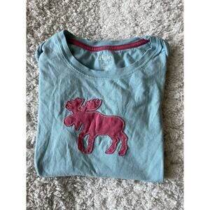 Hatley women’s sz. S turquoise blue moose design tee. Cute, great quality